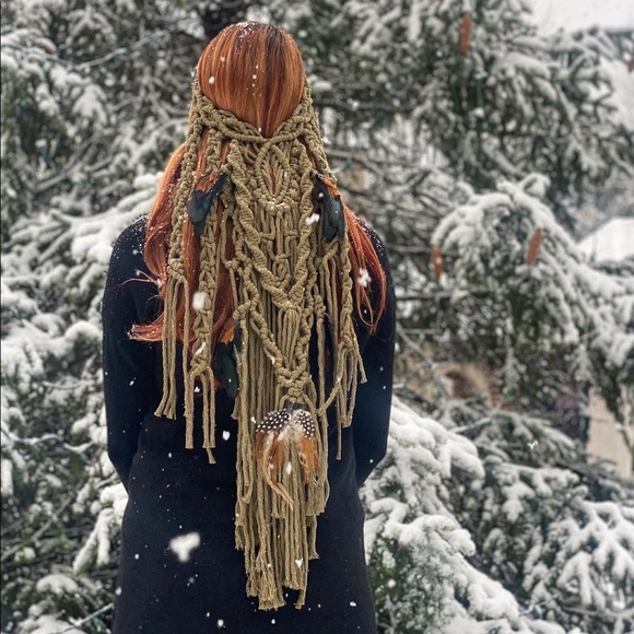 Handmade Macrame Crochet Headband Festival GoodVibeGoda - Picture 3 of 11